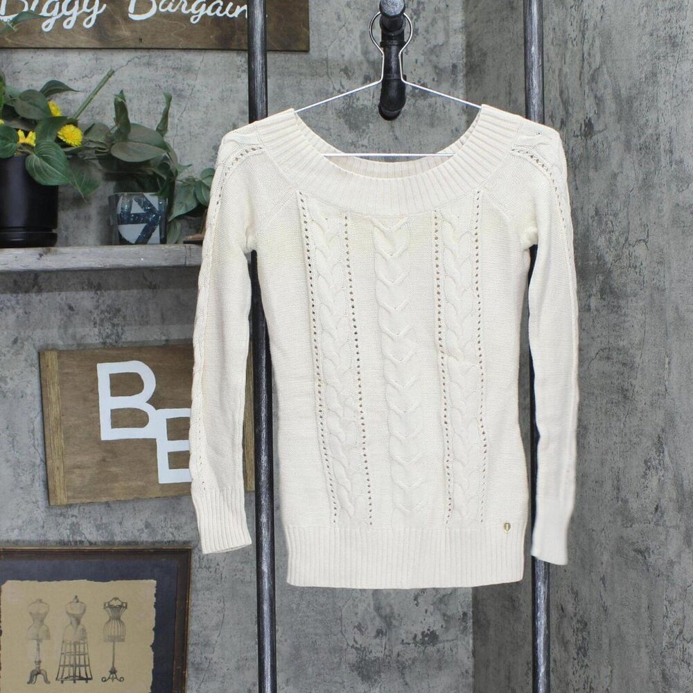 Guess Cream Cable Knit Sweater